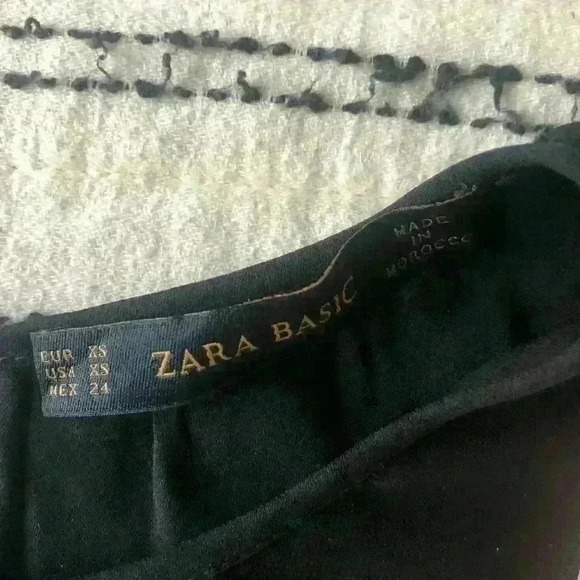 Zara Women’s Black Sleeveless Ruffle Formal Office Work Tunic Top Extra Small - Picture 4 of 6